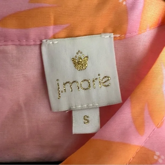 J.Marie dolman floral Orange and Pink Women's crop Top size Small - Picture 4 of 8